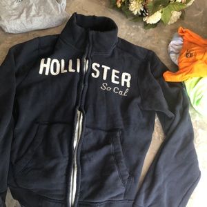 Hollister distressed track jacket sweatshirt